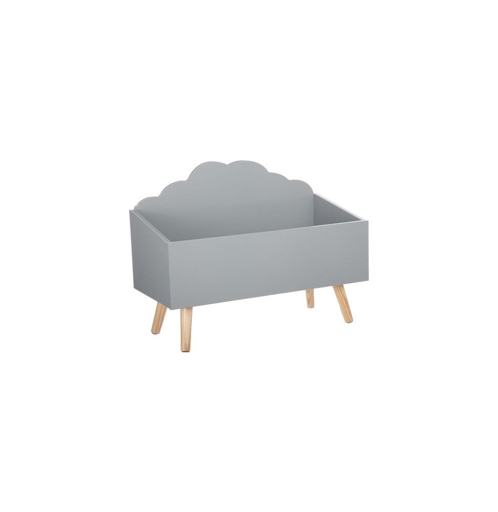 coffre de rangement nuage - l 58 cm x p 28 cm x h 45 cm - gris