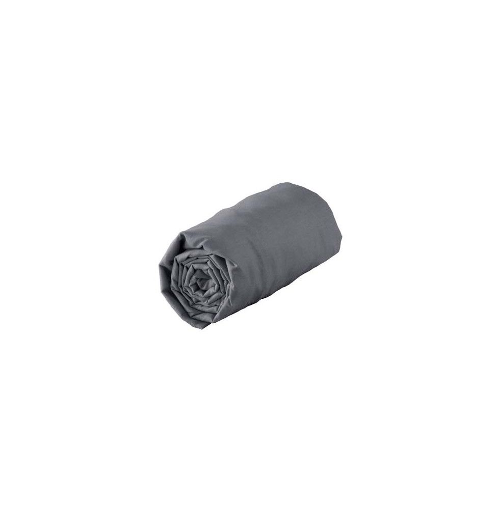 drap housse 140 x 190 cm - gris souris - 100% coton 57 fils
