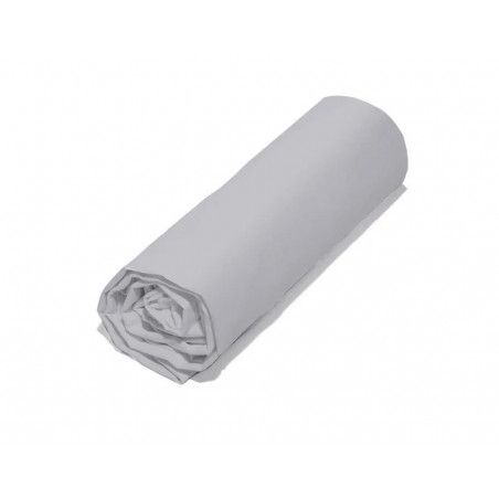 Drap housse en coton bio - 160 x 200 cm - Gris perle