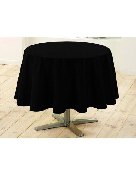 Nappe ronde unie - Diamètre 180 cm - Noir