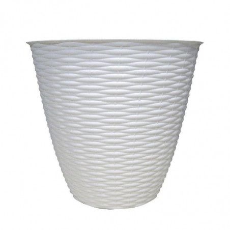 Cache-pot - PAGLIA - D 29 x H 27 cm - Blanc