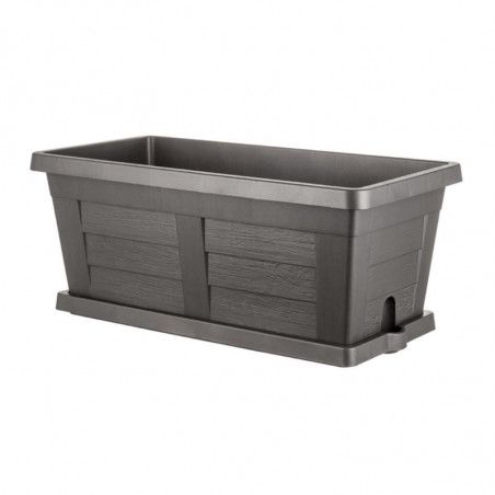 Jardinière "Legno" - Anthracite - L 80 x l 40 x H 34 cm