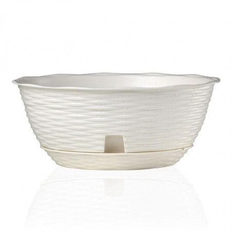 Pot de fleurs "PAGLIA" - Blanc - D 40 x H 17 cm