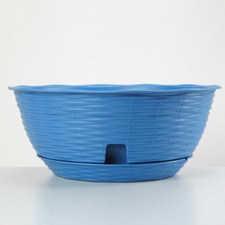 Pot de fleurs - "PAGLIA" - Bleu - D 40 x H 17 cm