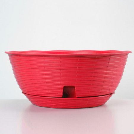 Pot de fleurs - "PAGLIA" - Rouge - D 40 x H 17 cm