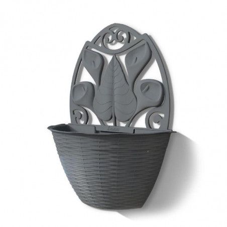 Pot de fleurs mural - GERLA PAGLIA - Anthracite - L 32 x P 16 x H 42,5 cm