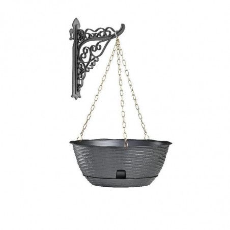 Set de pots de fleurs - PAGLIA - Anthracite - D 30 x H 13 cm