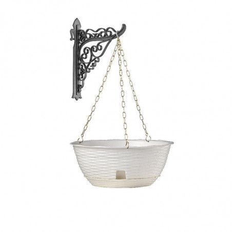 Set de pots de fleurs - PAGLIA - Blanc - D 30 x H 13 cm
