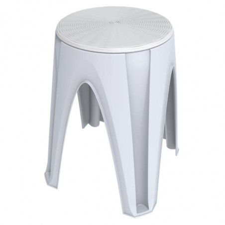 Tabouret rond - H 45 cm x D 35 cm - Blanc
