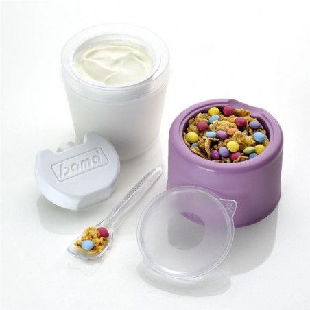 Pot à yaourt avec compartiment - Yo Kit - D 9 cm x H 14 cm - Coloris aléatoire