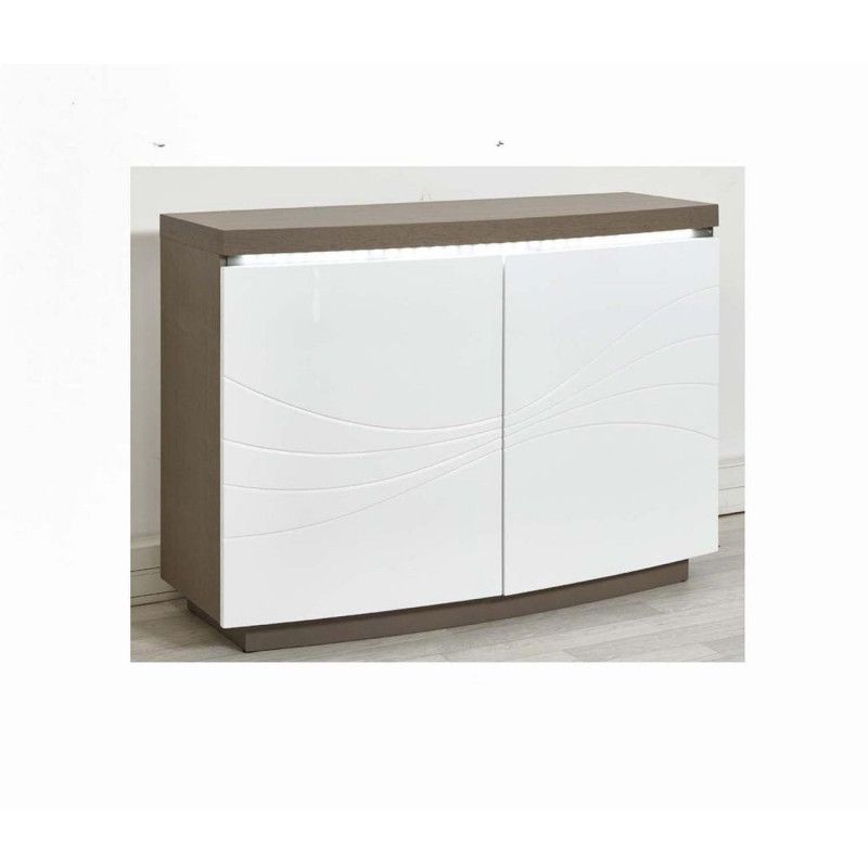 Buffet avec LED - Arrows - L 120 x l 45 x H 85 cm - Taupe et blanc