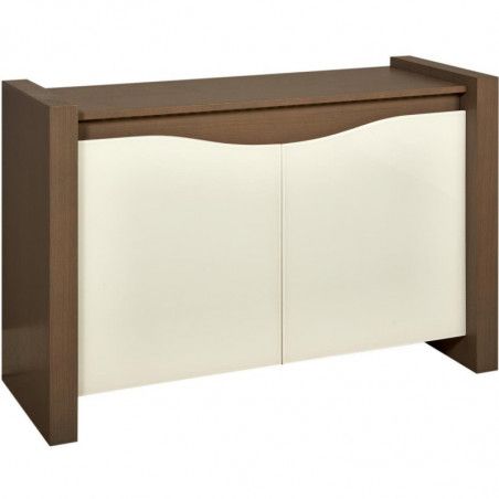 Buffet avec LED - Trentone - L 135 x l 85 x H 50 cm - Marron et blanc