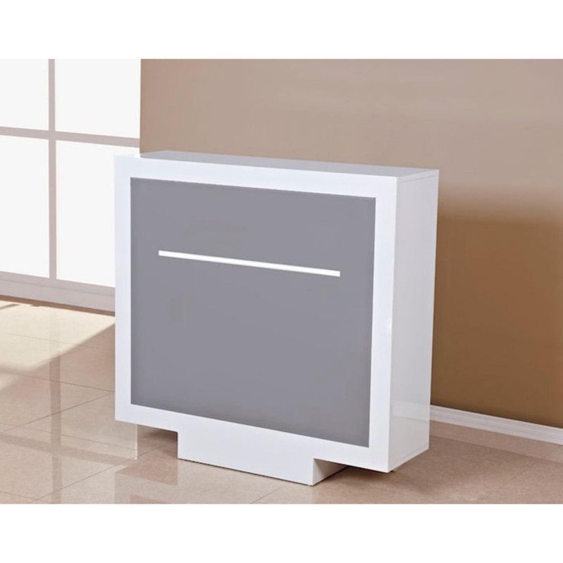 Comptoir bar - Oakland - L 110 x l 32 x H 105,7 cm - Gris et blanc