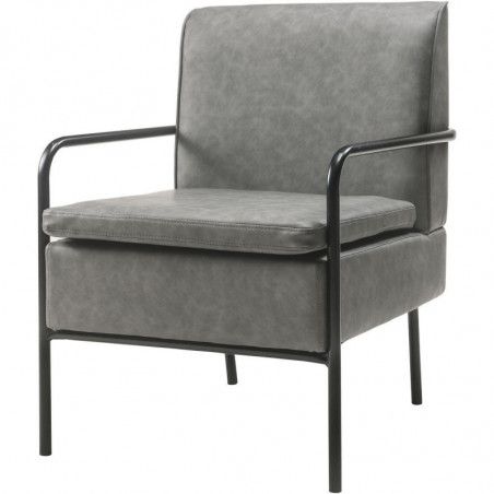 Fauteuil - Veneto - L 60 x l 70 x H 77 cm - Gris