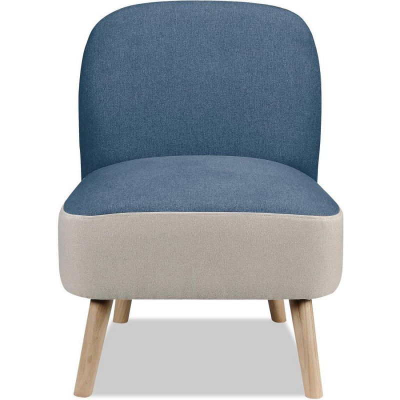 Fauteuil bicolore - Dopio - L 60 x l 70 x H 79 cm - Bleu et blanc