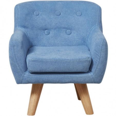 Fauteuil enfant - Charlotte - L 40 x l 40 x H 48 cm - Bleu