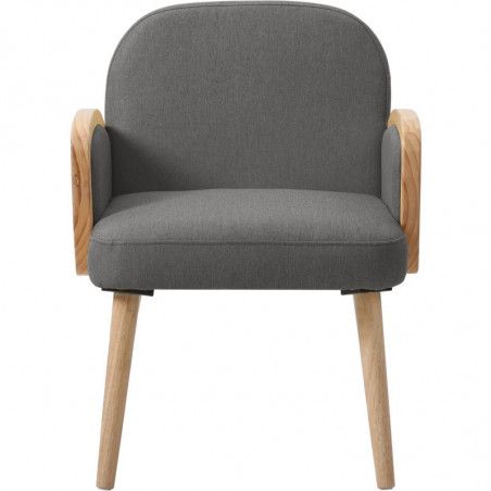 Fauteuil scandinave - Surabaya - L 53 x l 62 x H 72 cm - Gris