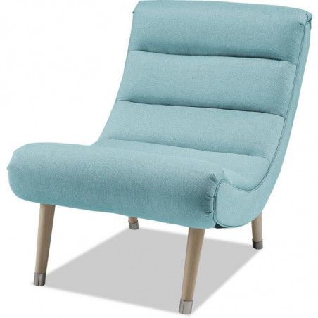 Fauteuil style scandinave - Sigmund - L 64 x L 101 x H 80 cm - Bleu