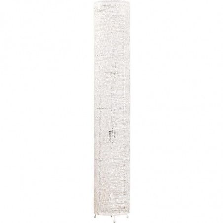 Lampadaire cylindre en rotin - D 19 cm x H 110 cm - Blanc