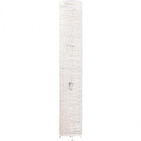 Lampadaire cylindre en rotin - D 19 cm x H 110 cm - Blanc
