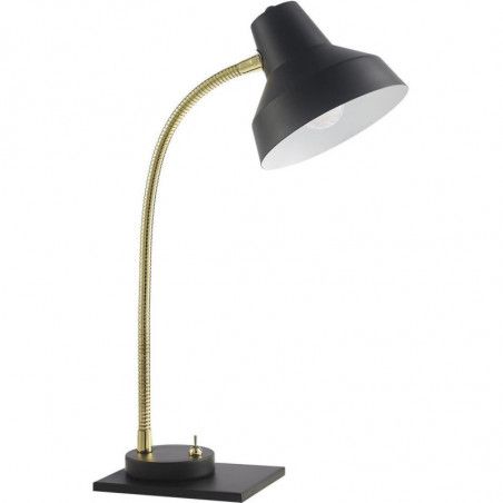 Lampe de bureau - Charles - D 25 x H 40 cm - Noir et doré