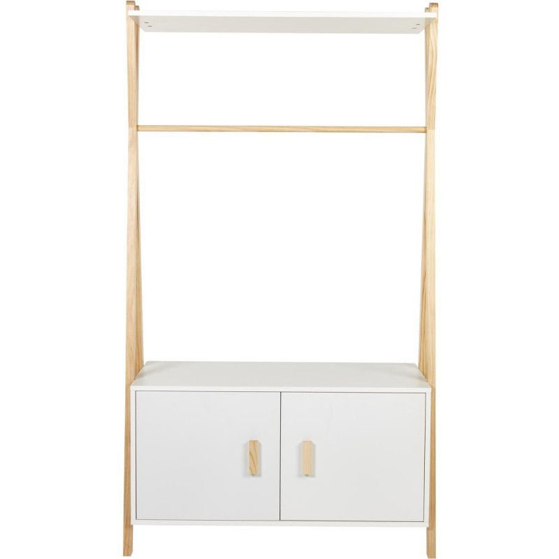 Penderie en bois - 2 portes - L 96 x l 44 x H 170 cm - Blanc