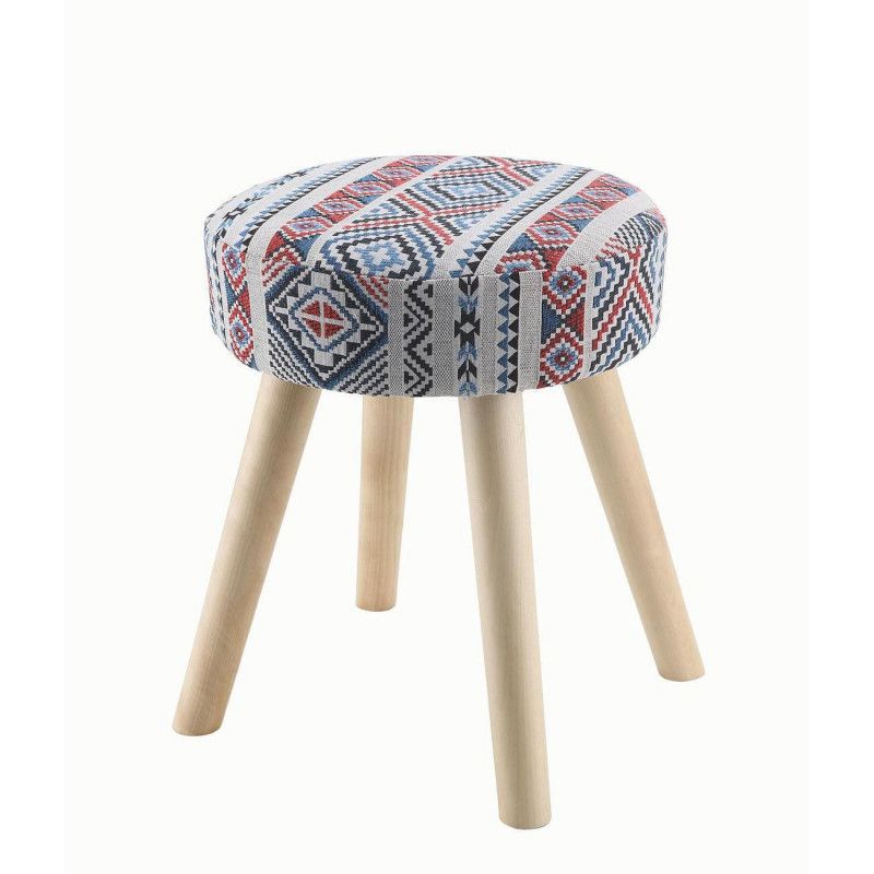Pouf - Assise coussin aztèque - D 30 x H 37 cm - Taxco