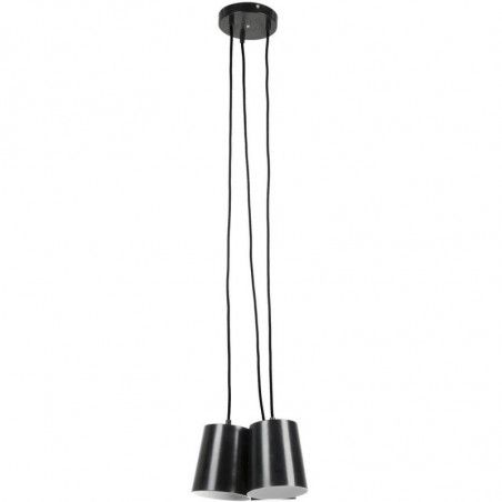 Suspension 3 lampes - Huron - D 27 x H 120 cm - Noir