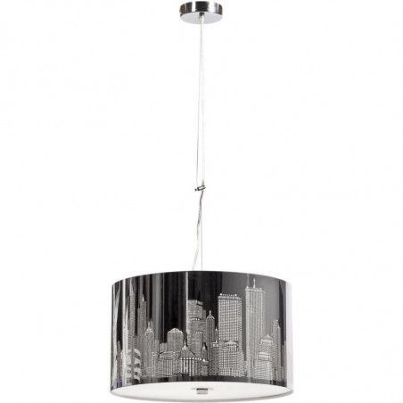 Suspension luminaire - Décor New-York - D 40 x H 23 cm - Argenté