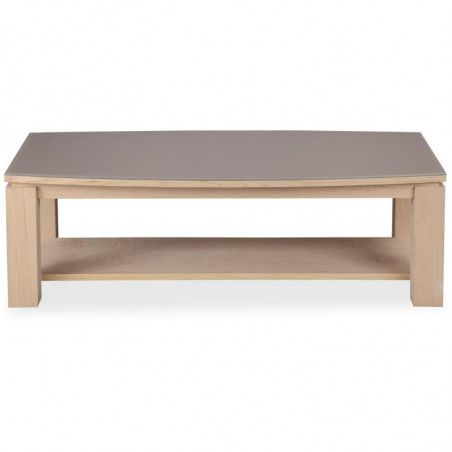 Table basse - Dolby - L 120 x P 65 x H 38 cm - Beige et taupe