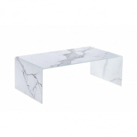Table basse - Marble - L 110 x l 60 x H 38 cm - Verre