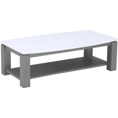 Table basse - Oceania - L 120 x P 65 x H 38 cm - Gris