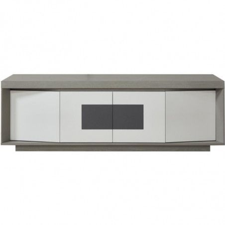 Vitrine - Plymouth - L 120 cm x P 45 cm x H 155 - Gris