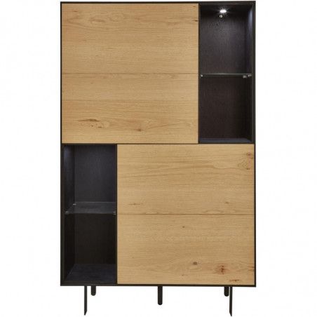 Vitrine avec LED - Toscana - L 87 x P 40 x H 153 cm - Beige