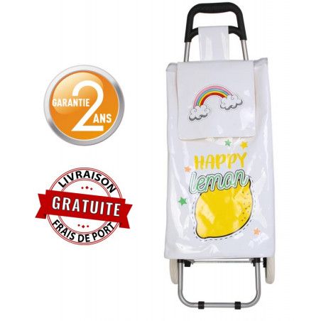 Chariot 2 roues - Fruits - Citron - Blanc