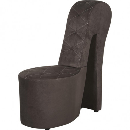 Fauteuil chaussure en velours - L 47 x l 105 x H 102 cm - Marron