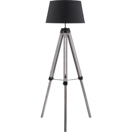 Lampadaire avec abat-jour - Asher - D 65 x H 144 cm - Noir