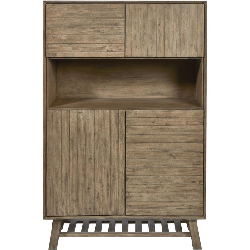 Vitrine en acacia - Noemi - L 100 x l 45 x H 150 cm - Marron