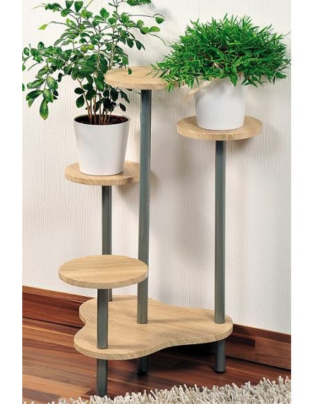 Support multiple pour 4 plantes - Hauteur 75 cm - Bois