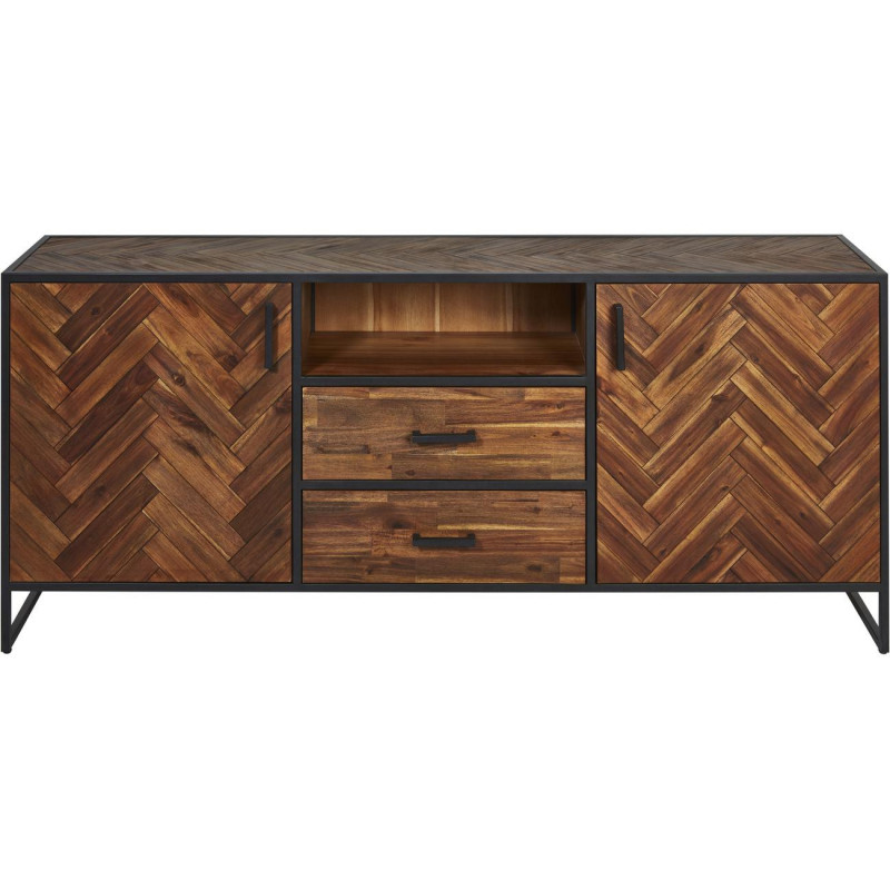 Buffet en acacia - Hudson - L 200 x l 42 x H 85 cm - Marron