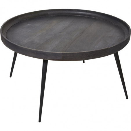 Table basse - Mumbai - D 85 x H 45 cm - Gris