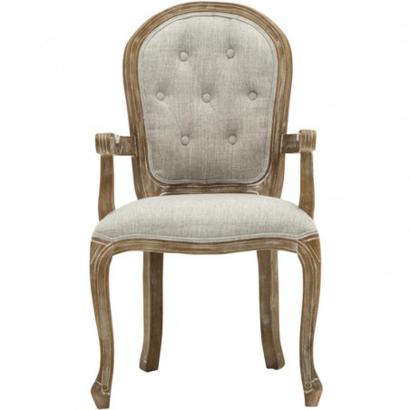 Fauteuil baroque - Villandry - L 56 x P 61 x H 98 cm - Gris