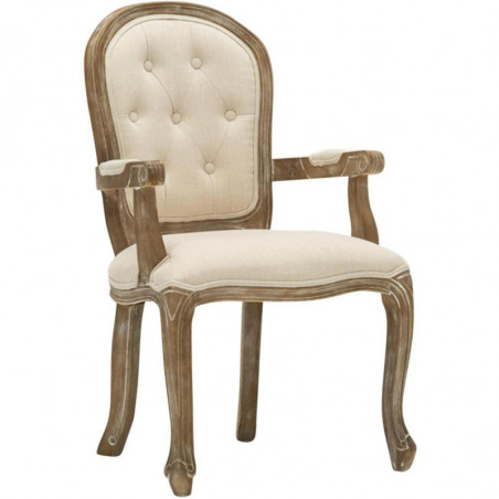 Fauteuil baroque - Villandry - L 56 x P 61 x H 98 cm - Beige