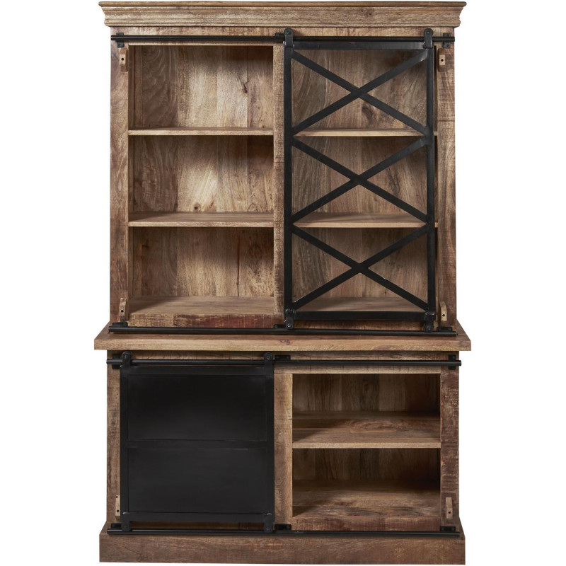 Vitrine - 3 tiroirs - Flamingo - L 120 x l 45 x H 180 cm - Marron