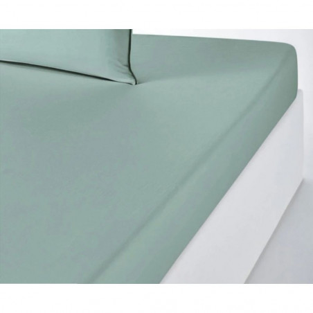Drap housse en coton bio - 160 x 200 cm - Vert