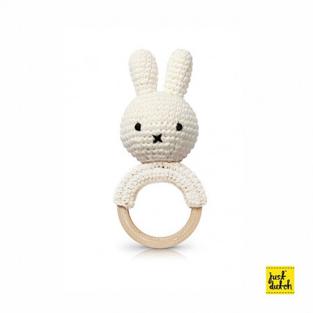 Anneau de dentition musicale - Miffy - L 10 x 4 x 4 cm - Blanc