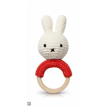 Anneau de dentition musicale - Miffy - L 10 x 4 x 4 cm - Rouge