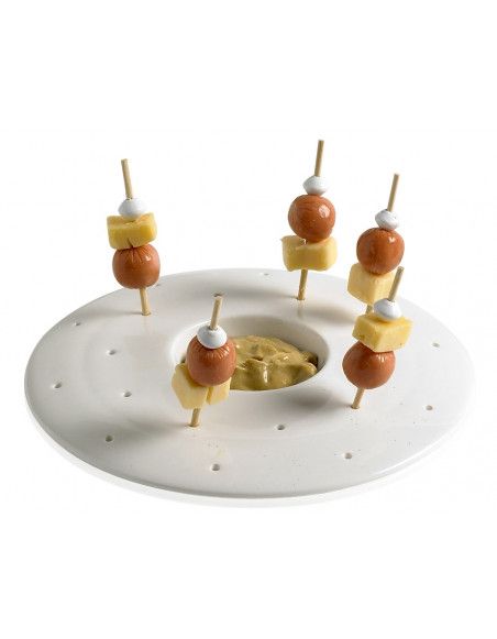 Coupelle pour apéro 20 trous - Porcelaine blanche