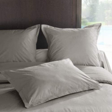 Taie d'oreiller en percale de coton - Manoir - 65 x 65 cm - Gris clair