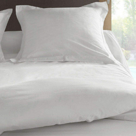 Taie d'oreiller en percale de coton - Manoir - 65 x 65 cm - Blanc neige